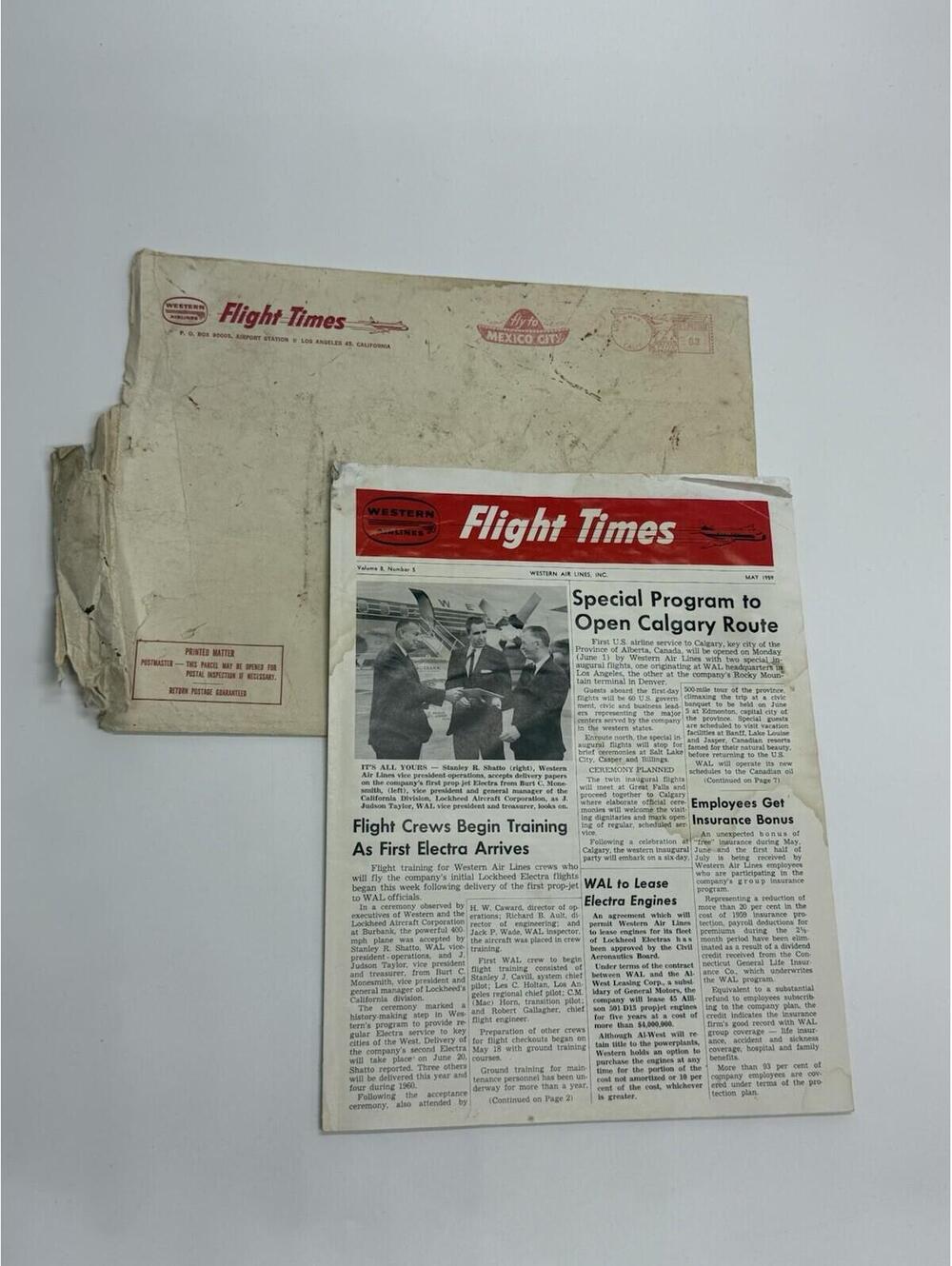 Western Air Lines Airlines Flight Times Employee Newsletter April 1966 12 PPS